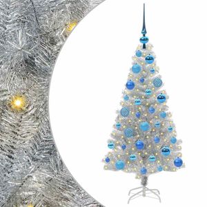 vidaXL V&aacute;nočn&iacute; stromeček Stř&iacute;brn&aacute; 120 cm PET