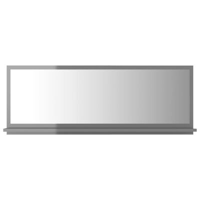 vidaXL Koupelnové zrcadlo šedé vysoký lesk 100x10,5x37 cm dřevotříska