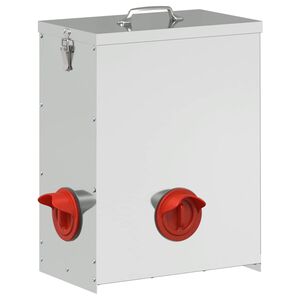 vidaXL Krm&iacute;tko pro slepice Stř&iacute;brn&aacute; 32,5 x 20,5 x 43 cm