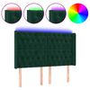vidaXL Čelo postele s LED tmavě zelen&eacute; 163 x 16 x 118/128 cm samet