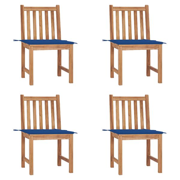 vidaXL Zahradní židle 4 ks s poduškami masivní teak