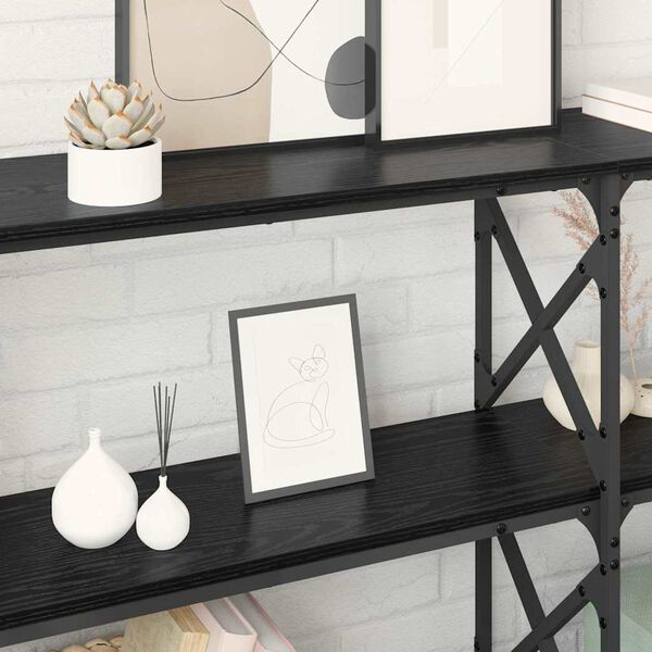 vidaXL Konzolov&yacute; stolek Čern&yacute; dub 156 x 28 x 80,5 cm kompozitn&iacute; dřevo