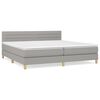vidaXL Box spring postel s matrac&iacute; světle &scaron;ed&aacute; 200 x 200 cm textil