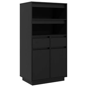 vidaXL Skř&iacute;ň highboard čern&aacute; 60 x 40 x 116,5 cm masivn&iacute; borov&eacute; dřevo