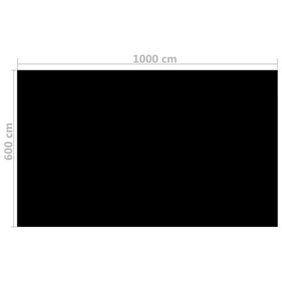 vidaXL Obdélníkový kryt na bazén 1000 x 600 cm PE černý