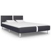 vidaXL R&aacute;m postele bez matrace Čern&aacute; uměl&aacute; kůže 135x190 cm