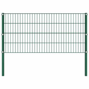 vidaXL Plotov&yacute; panel se sloupky železn&yacute; 176,5 x 80 cm zelen&yacute;