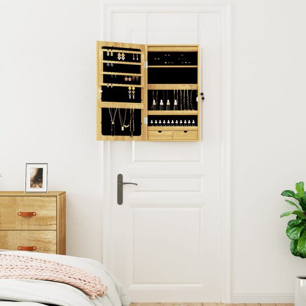 vidaXL Zrcadlová šperkovnice s LED světly nástěnná