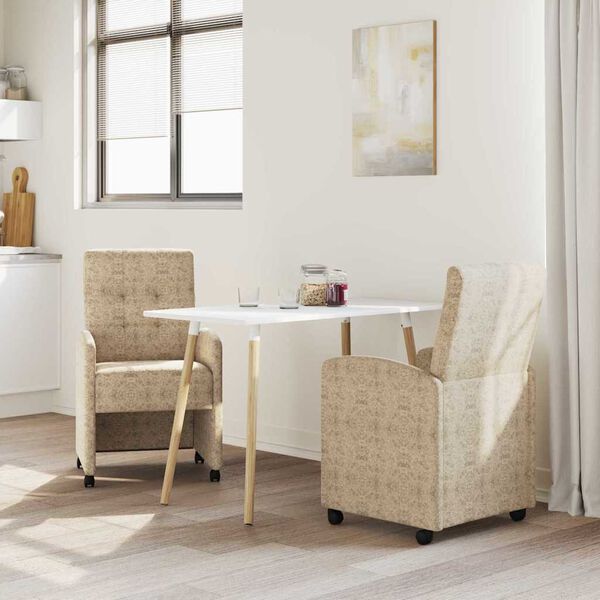 vidaXL J&iacute;deln&iacute; židle na kolečk&aacute;ch 2 pcs Světle &scaron;ed&aacute; 57 x 67 x 98 cm