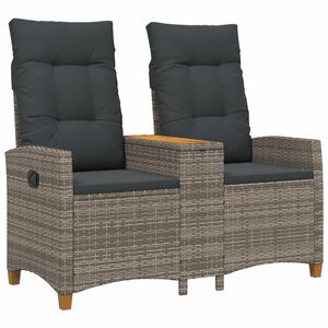 vidaXL Skl&aacute;dac&iacute; lavice se stolem 2 -Seater 126 x 65 x 112 cm polyratan