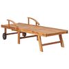 vidaXL Zahradní lehátka 2 ks se zelenou poduškou masivní teak
