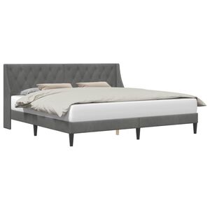 vidaXL R&aacute;m postele s čelo Tmavě &scaron;ed&aacute; 180 x 200 cm Samet