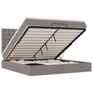 vidaXL Osmansk&yacute; r&aacute;m postele s matrac&iacute; taupe 180x200cm textil