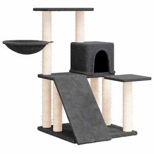 vidaXL &Scaron;krabadlo pro kočky se sisalov&yacute;mi sloupky tmavě &scaron;ed&eacute; 82 cm