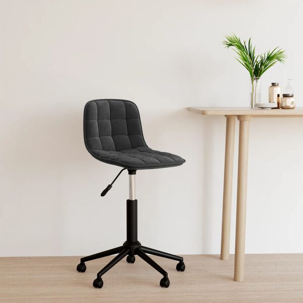 vidaXL Otočn&aacute; j&iacute;deln&iacute; židle čern&aacute; samet