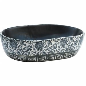 vidaXL Umyvadlo na desku čern&eacute; a modr&eacute; ov&aacute;ln&eacute; 47 x 33 x 13 cm keramika