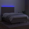 vidaXL Box spring postel s matrac&iacute; a LED taupe 140x190 cm textil