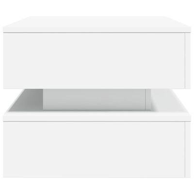 vidaXL Konferenční stolek s LED osvětlením bílý 90 x 50 x 40 cm