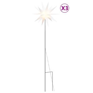 vidaXL Sv&iacute;t&iacute;c&iacute; v&aacute;nočn&iacute; hvězdy s hroty 3 ks LED skl&aacute;dac&iacute; b&iacute;l&eacute; 35 cm