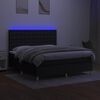 vidaXL Box spring postel s matrac&iacute; a LED čern&aacute; 180x200 cm textil