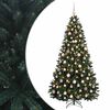 vidaXL Uměl&yacute; v&aacute;nočn&iacute; stromek tmavě zelen&yacute; s ozdobami 180 cm 300 LED