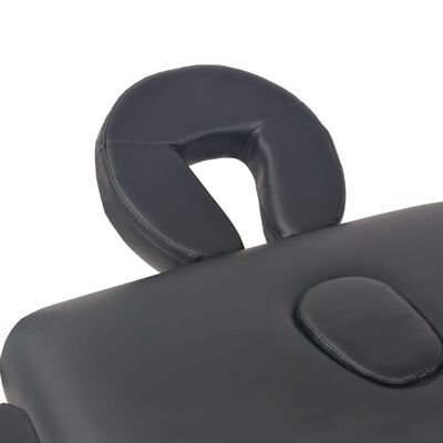 vidaXL Skládací masážní stůl 2 zóny tloušťka 10 cm černý
