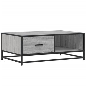 vidaXL Konferenčn&iacute; stolek &scaron;ed&yacute; sonoma 90 x 57 x 35 cm kompozit a kov