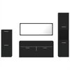vidaXL 4d&iacute;ln&yacute; set koupelnov&eacute;ho n&aacute;bytku čern&yacute; kompozitn&iacute; dřevo