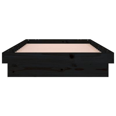 vidaXL Rám postele s LED světlem černý 90x190 cm Single masivní dřevo