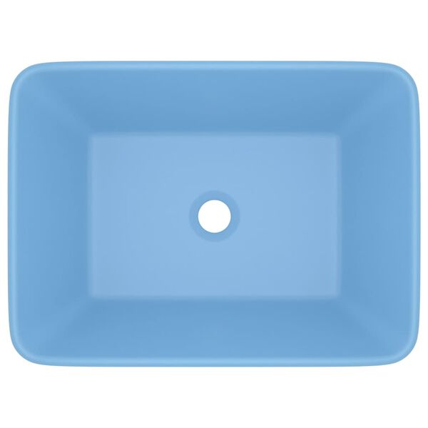 vidaXL Luxusní umyvadlo matné světle modré 41 x 30 x 12 cm keramické