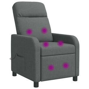 vidaXL Mas&aacute;žn&iacute; polohovac&iacute; křeslo Tmavě &scaron;ed&aacute; Textil