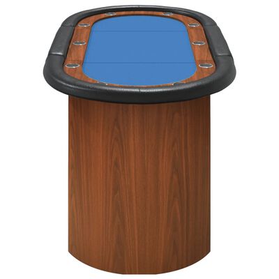 vidaXL Pokerový stůl pro 10 hráčů modrý 160 x 80 x 75 cm