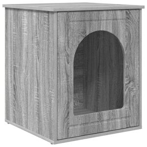 vidaXL Kočič&iacute; dům &Scaron;ed&aacute; Sonoma 53 x 52 x 62 cm Kompozitn&iacute; dřevo