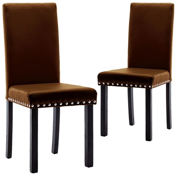 vidaXL J&iacute;deln&iacute; židle 2 ks hněd&eacute; PVC