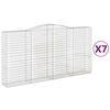 vidaXL Klenut&eacute; gabionov&eacute; ko&scaron;e 7 ks 400x50x200/220cm pozinkovan&eacute; železo