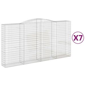 vidaXL Klenut&eacute; gabionov&eacute; ko&scaron;e 7 ks 400x50x200/220cm pozinkovan&eacute; železo