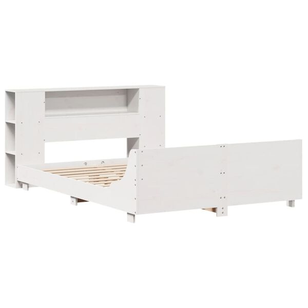 vidaXL Postel bez matrace b&iacute;l&aacute; 135 x 190 cm masivn&iacute; borovice