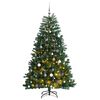 vidaXL Uměl&yacute; skl&aacute;pěc&iacute; v&aacute;nočn&iacute; stromek s 300 LED a koulemi 210 cm