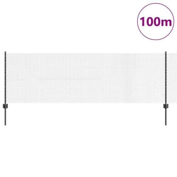 vidaXL Plot s sloupkem &Scaron;ed&aacute; 0,8 x 100 m Ocel a PVC