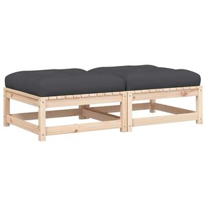 vidaXL Zahradn&iacute; podnožky s podu&scaron;kami 2 ks masivn&iacute; borov&eacute; dřevo