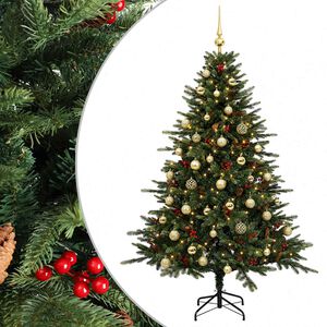 vidaXL Uměl&yacute; v&aacute;nočn&iacute; stromek s v&aacute;nočn&iacute;mi koulemi 120 cm 150 LED
