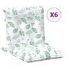 vidaXL Pol&scaron;t&aacute;ř na n&iacute;zkou židli List 6 pcs B&iacute;l&aacute; 100 x 50 x 7 cm oxford