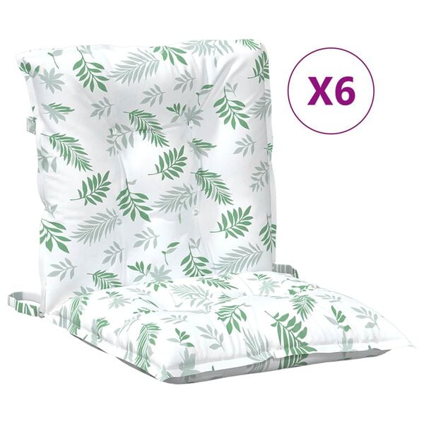 vidaXL Pol&scaron;t&aacute;ř na n&iacute;zkou židli List 6 pcs B&iacute;l&aacute; 100 x 50 x 7 cm oxford