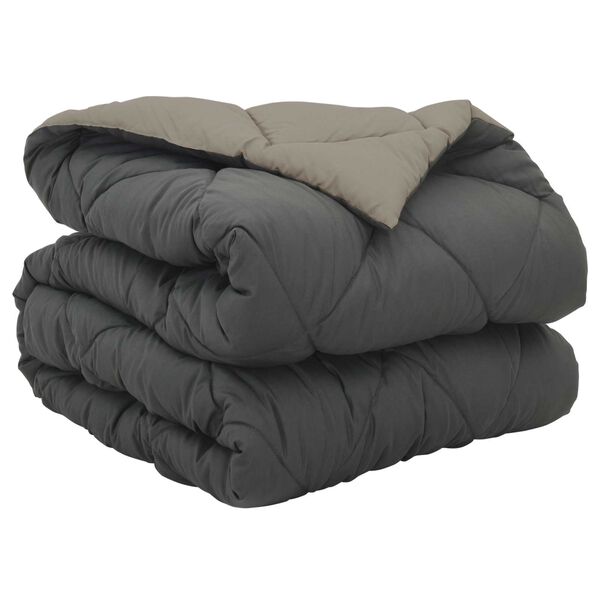 vidaXL Celoročn&iacute; přikr&yacute;vka Světl&aacute; &scaron;ed&aacute; a antracitov&aacute; 220 x 155 cm