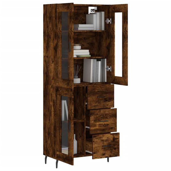 vidaXL Skř&iacute;ň highboard kouřov&yacute; dub 69,5 x 34 x 180 cm kompozitn&iacute; dřevo