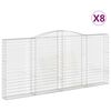 vidaXL Klenut&eacute; gabionov&eacute; ko&scaron;e 8 ks 400x30x180/200cm pozinkovan&eacute; železo
