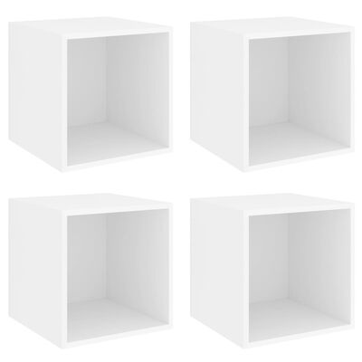 vidaXL Nástěnné skříňky 4 ks bílé 37 x 37 x 37 cm dřevotříska