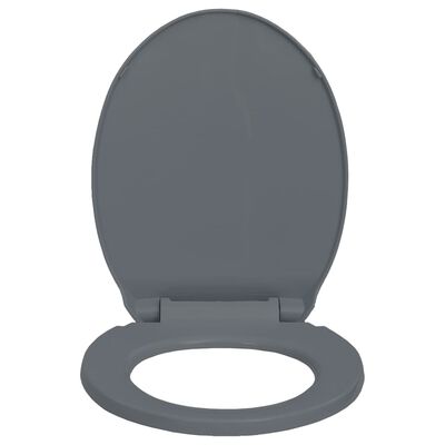 vidaXL WC sedátko s pomalým sklápěním šedé oválné