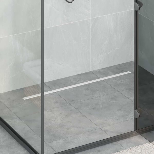 vidaXL 360&deg; odtok na sprchu s slim modelem Stř&iacute;brn&aacute; 90 cm