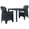 vidaXL 3d&iacute;ln&yacute; bistro set antracitov&yacute; plastov&yacute; ratanov&yacute; vzhled
